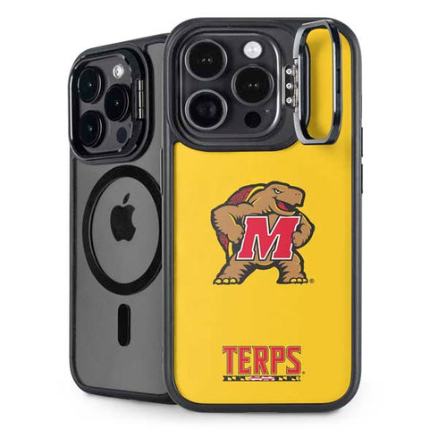 University of Maryland Terps Yellow iPhone 14 Pro Kickstand Case